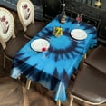 thumbnail image 2 of Blue Tie Dye Spiral Pattern Rectangle Tablecloth 60"x102",Waterproof Polyester Rectangle Table Cloth, Wipeable Spillproof Polyester Tablecloth for Dining, Camping, Indoor and Outdoor, 2 of 6