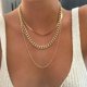 thumbnail image 2 of Moda en capas serpiente cadena gargantilla collares oro grueso grueso hexágono círculo collar joyería ajustable Sincero  Hogar, 2 of 5