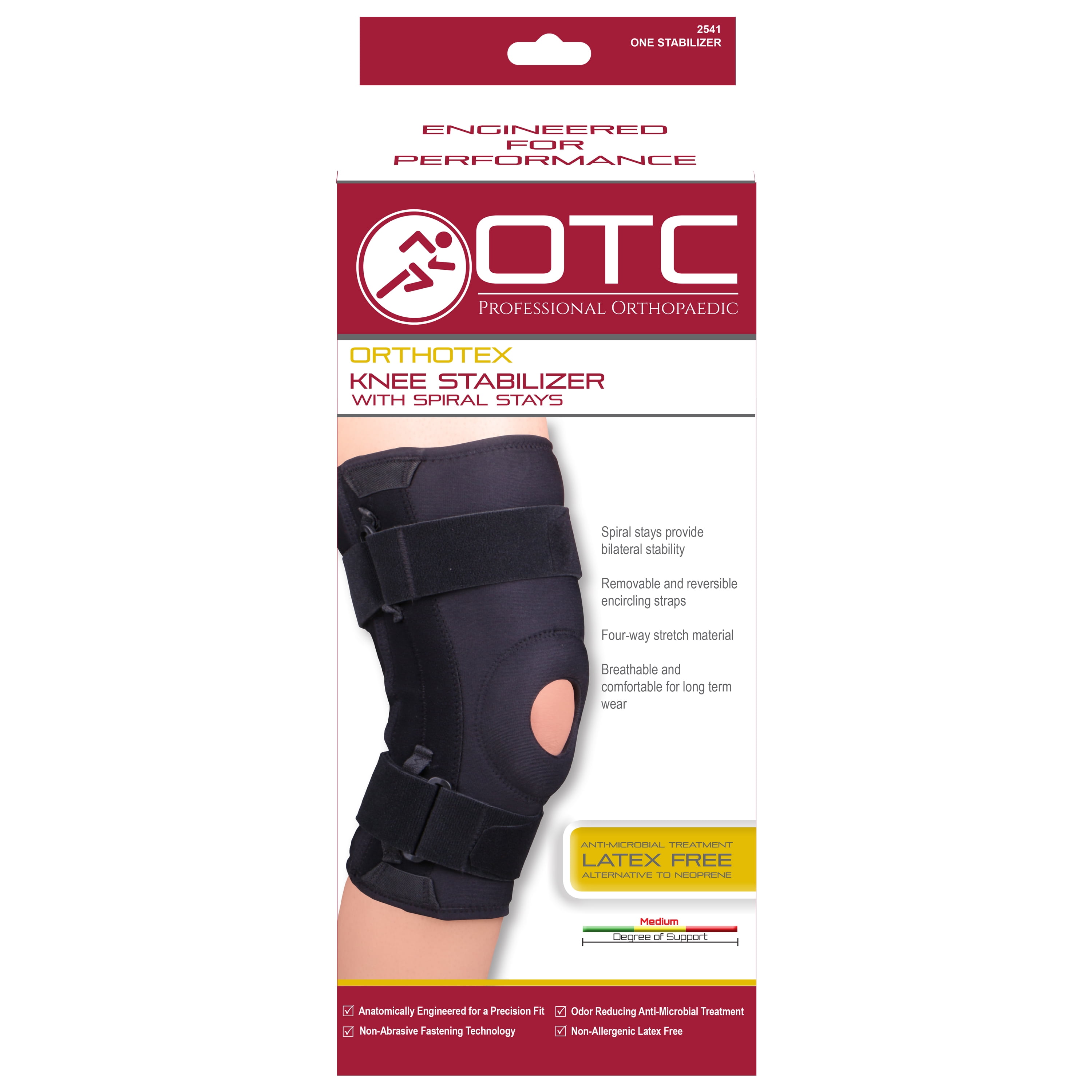 OTC Orthotex Knee Stabilizer - Spiral Stays, Black, Medium OTC Orthotex Knee Stabilizer - Spiral Stays, Black, Medium