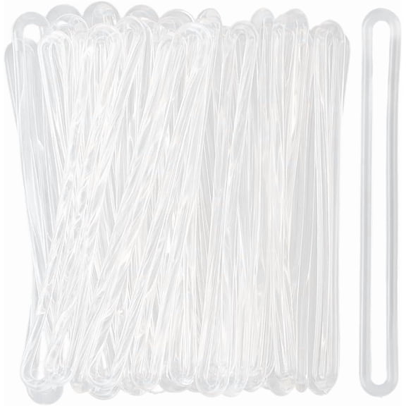 100Pcs PVC Bands Clear 80x8x2.5mm Craft Supplies