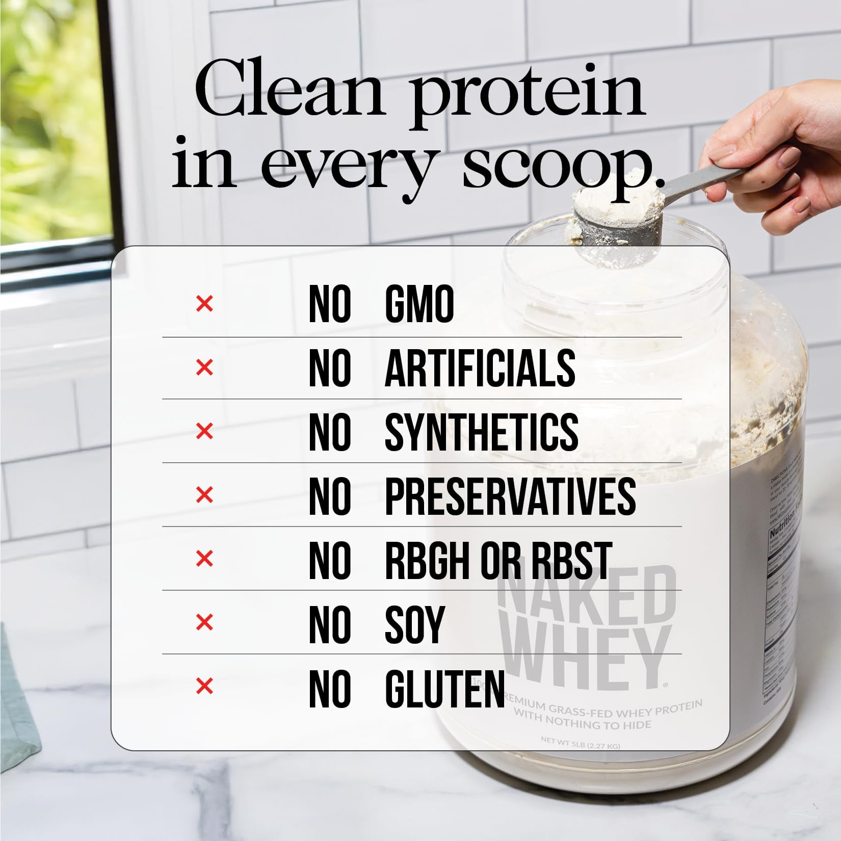 NAKED Strawberry Whey Protein - All Natural Grass Fed Whey Protein Powder + Dried Strawberries + Coconut Sugar- 5lb Bulk, GMO-Free, Soy Free, Gluten Free. Aid Muscle Growth & Recovery - 61 Servings