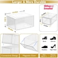 thumbnail image 2 of 8 Pack Shoe Boxes Stackable, Storage Boxes with Clear Magnetic Door,Multifunctional Sneaker Organizer Fit up to US Size 12 (13.8”x 9.84”x 7.1”), 2 of 4