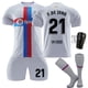 thumbnail image 1 of Conjunto de camisetas de Futbol KEVCHE 2223 FC Barcelona 4 Piezas Jersey Niño F.DE JONG #21 Camiseta Visita Blanco #21/28, 1 of 6