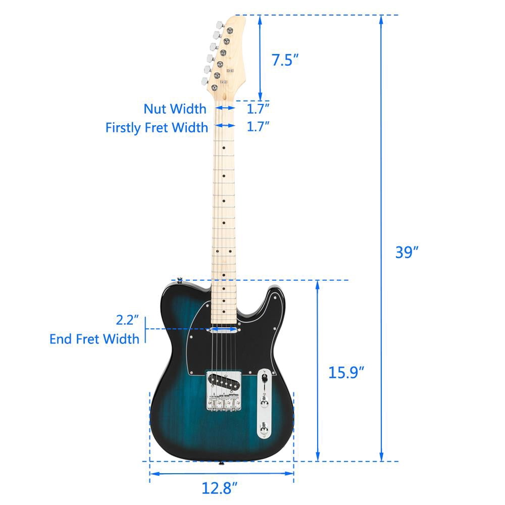 Ktaxon Electric Guitar with SS Pickup for Beginner, Blue