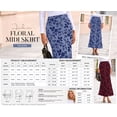 thumbnail image 4 of BTFBM Womens Floral Mesh Maxi Skirt Fall Elastic High Waisted Boho Elegant Mermaid Long Skirts for Women, 4 of 7