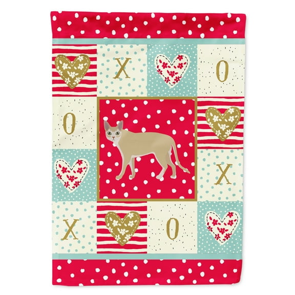 Carolines Treasures CK5710GF Singapura Cat Love Flag Garden Size Small multicolor