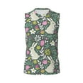 thumbnail image 6 of Picia Retro Bunny Floral mens Cotton Tank Undershirts , Moisture-wicking Ribbed Tanks, Lightweight Cotton Tank Undershirts-, 6 of 8