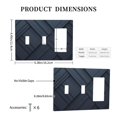 thumbnail image 2 of Dark Black Pattern 3 Gang Toggle Light Switch Cover Decorative Switch Plates and Outlet Covers Wall Plates for Electrical Kitchen Home Office Art Decor, 2 of 4