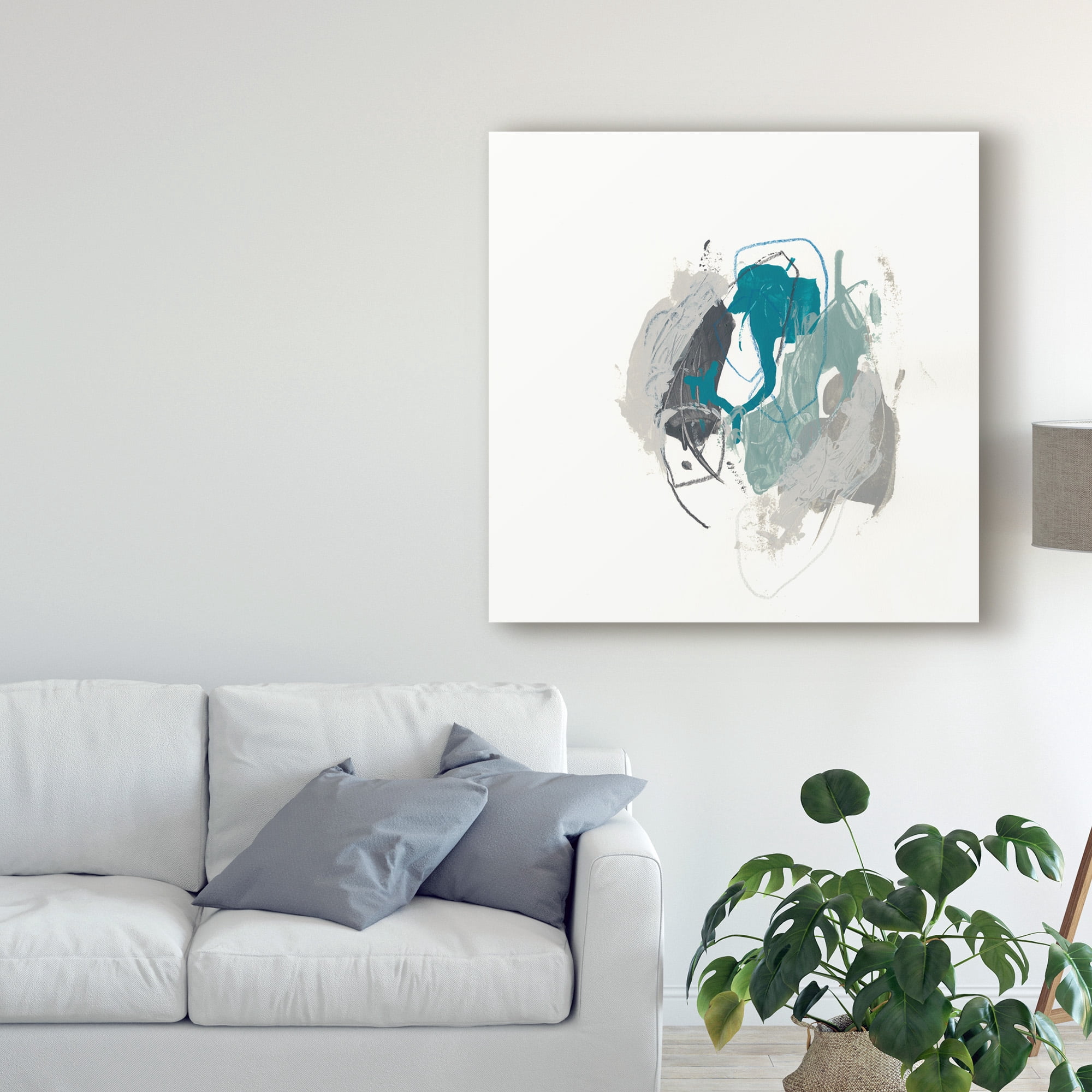 Trademark Fine Art 'Teal Gesture IV' Canvas Art by June Erica Vess