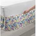 thumbnail image 2 of Floral Bed Skirt, Pattern of Spring Tone Hydrangea Flowers Clutter Soft Tone Continuing Nature Art, Elastic Bedskirt Dust Ruffle Wrap Around for Bedding Decor, 4 Sizes, Multicolor, by Ambesonne, 2 of 2