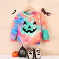 thumbnail image 2 of Bainana Halloween Toddler Boys Sweatshirt Tie Dye Pumpkin Print Long Sleeve Crew Neck Tops Cute Casual Winter Child Clothes Orange Size 18-24 Months, 2 of 4