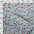 thumbnail image 2 of oneOone Cotton Silk Sky Blue Fabric Flower Watercolor Sewing Fabric By The Yard Printed Diy Clothing Sewing Supplies 42 Inch Wide, 2 of 4