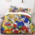 thumbnail image 2 of Funda nórdica Sonic 3D Exquisito juego de cama con estampado digital de dibujos animados Anime Edredón cama juvenil Decoración del hogar Regalo para niños, 2 of 5