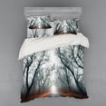 thumbnail image 2 of Ambesonne Nature Bedding Set 3 Pcs, Autumn Sky and Leaves, Twin, Grey Red, 2 of 3