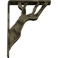 thumbnail image 6 of Ekena Millwork 2"W x 7 1/2"D x 10"H Damon Wrought Iron Bracket, (Triple center brace), Antiqued Pale Gold, 6 of 10