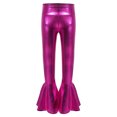 thumbnail image 6 of Linjinx Kids Girls Metallic Jazz Hip Hop Dance Outfits Tassel Long Sleeve Bomber Jacket Coat and Flared Pants Set Hot Pink 12, 6 of 6