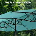 thumbnail image 4 of Alpha Joy 13x6.5ft Double-Sided Extra Large Outdoor Patio Market Rectangle Umbrella with Crank Handle, Turquoise, 4 of 6