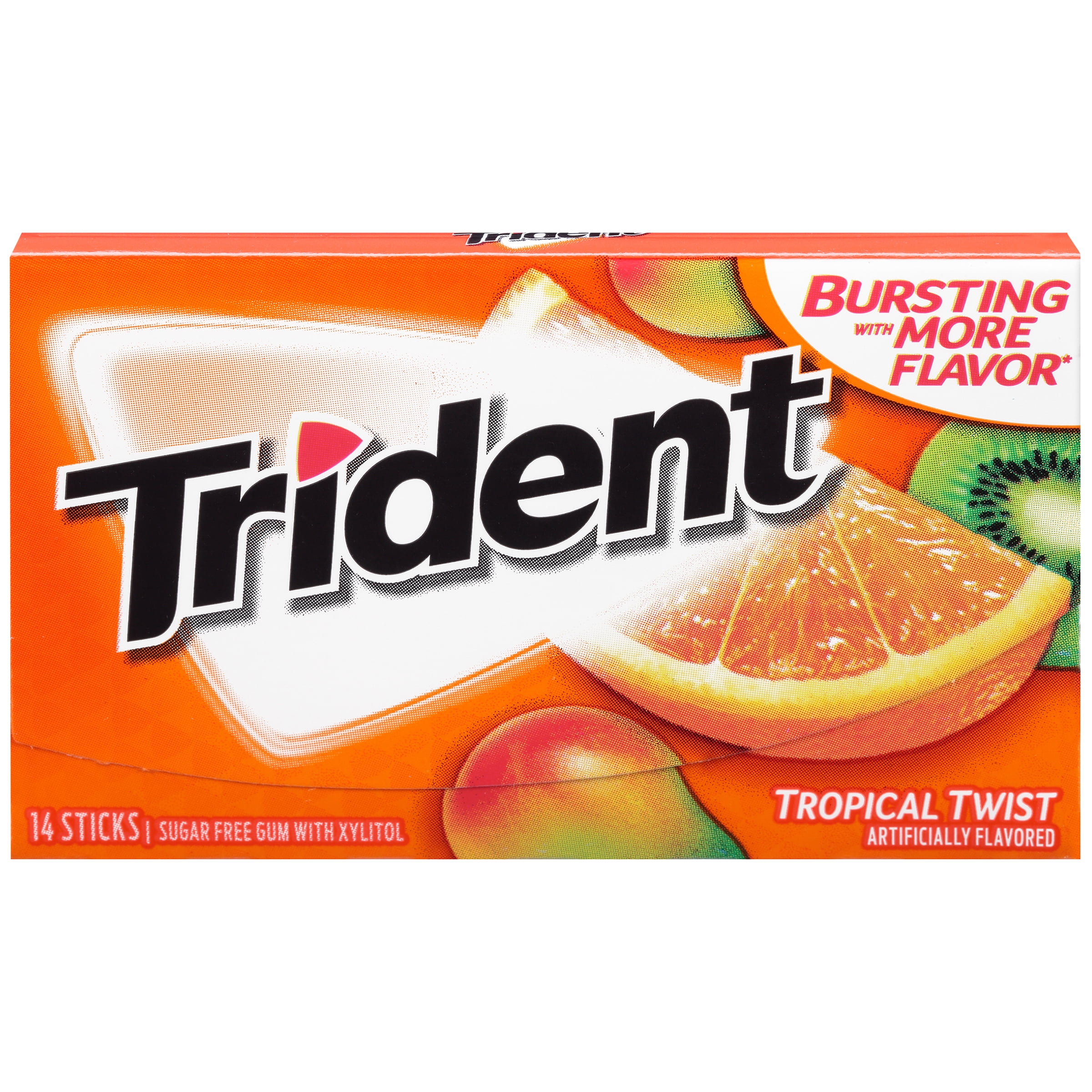 Trident Tropical Twist Sugar Free Gum, 14 Piece Pack