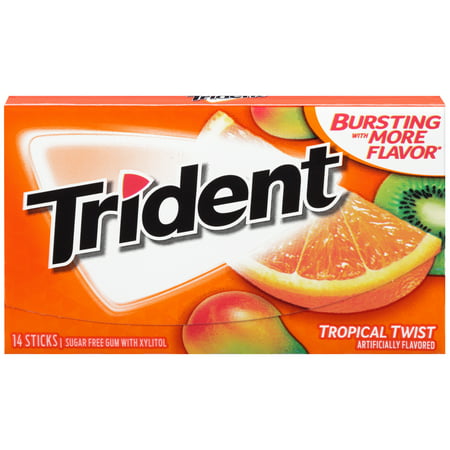 UPC 012546011112 product image for Trident Tropical Twist Sugar Free Gum, 14 Piece Pack | upcitemdb.com