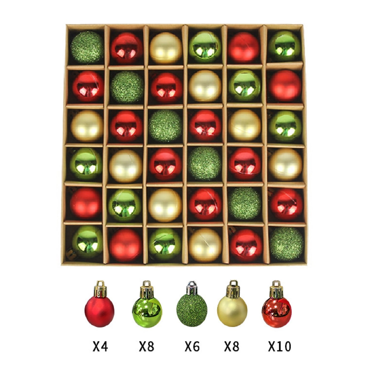36Pcs Christmas Balls Christmas Tree Ornaments Set Xmas Tree Decoration