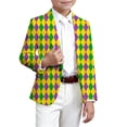 thumbnail image 3 of Kiijoy Toddler Boys Carnival Blazer Kids Party Lapel Long Sleeve Suit Jacket, Sizes 3-4, 3 of 3