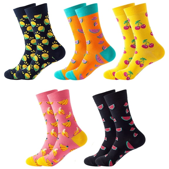 Men's Novelty Cool Crazy Pattern Funny Fashion Cotton Comfortable Dress Casual Crew Socks