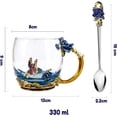 thumbnail image 2 of Juego de Taza de té y Taza de Café de Vidrio con Cuchara - Hermosa Flor Mariposa Rosa Taza, Regalo perfecto, 2 of 4