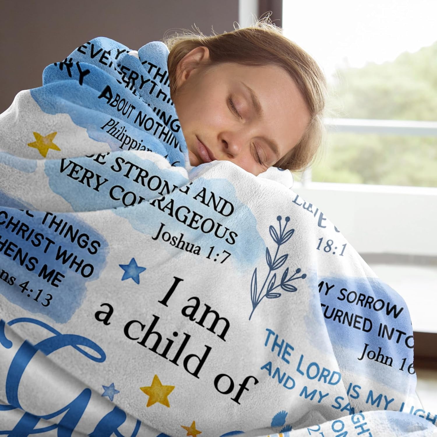 Baptism Gifts for Boys, I Am a Child of God Blanket, Christian Gifts for Boys Birthday, Christmas Inspirational Catholic Christening Gift for Men, Brother, Grandson, Teen Boys