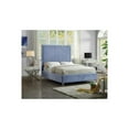 thumbnail image 2 of Maykoosh Renaissance Rhapsody Modern Contemporary Velvet Upholstered Bed With Deep Channel Tufting And Custom Acrylic Legs-Color:Sky Blue,Size:Queen, 2 of 9