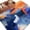 Light Blue,Dark Blue,Orange, variant on 5'x7' Area Rugs, Orange Blue Oil Painting Indoor Outdoor Area Rug for Living Room Bedroom, Modern Abstract Geometric Washable Bathroom Rugs Kitchen Floor Carpet Mats Home Decor Aesthetic