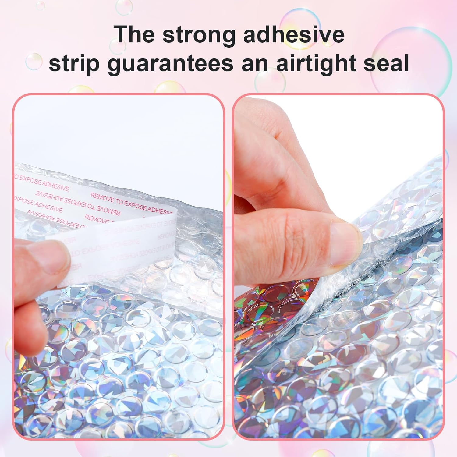 30 Pack Holographic Bubble Mailers,Metallic Mailing Envelopes Bubble Padded,Waterproof Self Sealing Poly Padded Envelope,Cushion Envelopes for Shipping Mailing Packing,11 x 7 Inch,Silver