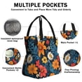 thumbnail image 3 of Pioneer Flower Floral Print Pattern Drawstring Lunch Bag Women - Drawstring Lunch Bag Insulated for Work Office - Stain-Resistant Large Lunchbags for Women with Multi-Pockets, 3 of 6