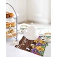 thumbnail image 4 of Spring Flowers Kitchen Dish Towels for Drying Dishes Set of 2, Watercolor Farmhouse Colorful Wooden Grain Waffle Weave Microfiber Hand Tea Bathroom Towels Quick Dry & Absorbent Towel 12x12, 4 of 7