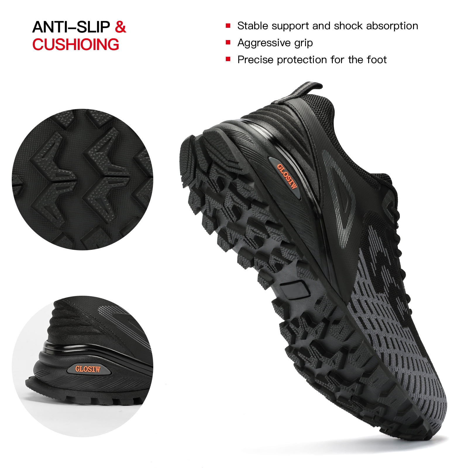 Men's Trail Running Shoes Non Slip Hiking Shoes Tennis Shoes Fashion Sneakers Workout Footwear