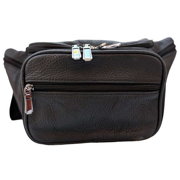Genuine Leather Sling Crossbody Waist Bag Fanny Pack Organizer, Large