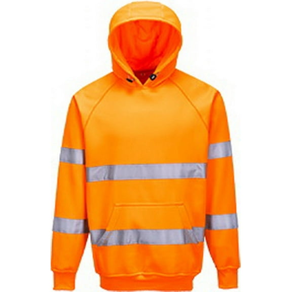 Portwest B304 Hi-Vis Hooded Sweatshirt-Orange-3XL