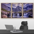 thumbnail image 2 of wall26 3 Panel Framed Canvass Wall Art - Landscape Waterfall in The Rocky Mountain - Giclee Print Gallery Wrap Modern Home Art Ready to Hang - 16"x24"x3 Natural, 2 of 5