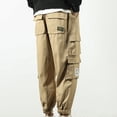 thumbnail image 4 of Puntoco Pantalones casuales largos para hombre, pantalones de trabajo lavados con múltiples bolsillos para hombre, pantalones casuales para exteriores, 4 of 5
