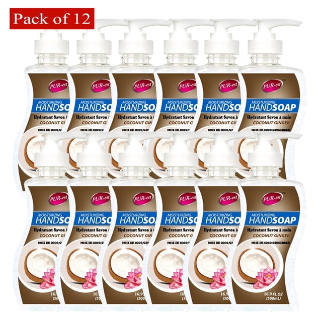 Purest Savon à Mains Liquide Coco et Gingembre 500 ml x 12