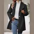 thumbnail image 2 of YYDGH Women's Blazer Jackets Notched Lapel Single Breasted Trench Coat Casual Fall Winter Slim Fit Pea Coats Outwear with Pockets, 2 of 7