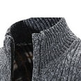 thumbnail image 6 of TUWABEII Christmas Sweaters for Mens,Mens Zip Up Knitted Cardigan Thick Sweater Stand Collar Fleece Lined Warm, 6 of 8