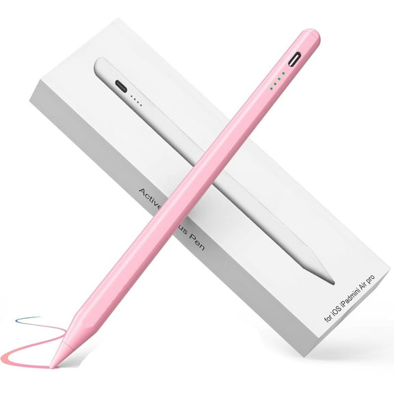 Pink iPad Pencil for Apple iPad 2018-2023,Faster Charge,Palm Rejection,Tilt Sensitivity for Apple Pen, for iPad 10th /9/8/7/6th Gen, iPad Pro11/12.9/13/inch M4, iPad Air 3/4/5/M2, iPad Mini 5/6