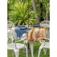 thumbnail image 2 of Outdoor Tablecloth with Umbrella Hole and Zipper, Orange Grey Pumpkins Fall Round Table Cloth 54 Inch Waterproof Tablecloth, Vintage Thanksgiving Botanical Picnic Table Cover for Patio Camping, 2 of 7