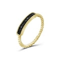 thumbnail image 2 of JewelersClub Accent Black Diamond 14K Gold Over Silver Bar Ring, 2 of 5