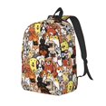 thumbnail image 1 of Qekee Cats & Dogs Group Print Canvas College Laptop Backpack,Durable, Gender-Neutral Rucksack, Perfect for Travel, School, and Everyday Use-Small, 1 of 5