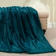 thumbnail image 6 of Home Soft Things Solid Light Faux Fur Throw - Deep Teal - 50" x 60", 6 of 10