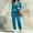 Sky Blue women two piece lounge set a1, variant on BRELIL Women's Two Piece Outfits Long Sleeve Pullover Tops Elastic Waisted Wide Leg Pants Casual Lounge Sets Solid Boho Vacation Travel Tracksuit Loungewear, Blue 2XL