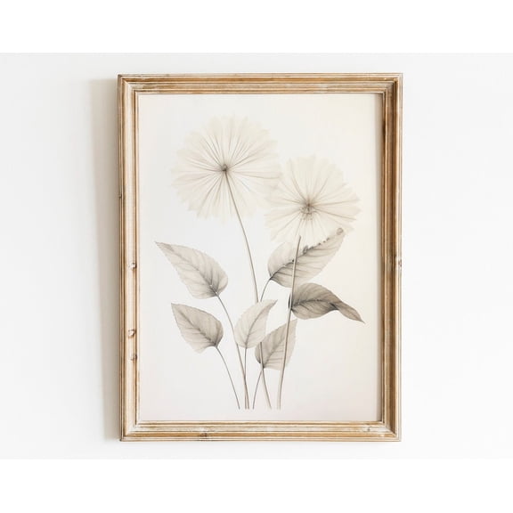 Vintage Neutral Flowers Print, Farmhouse Wall Decor, Muted Botanical Wall Art, Living Room Art, Vintage Art Wall Art, Modern Wall Decor, 8x12 UNFRAMED