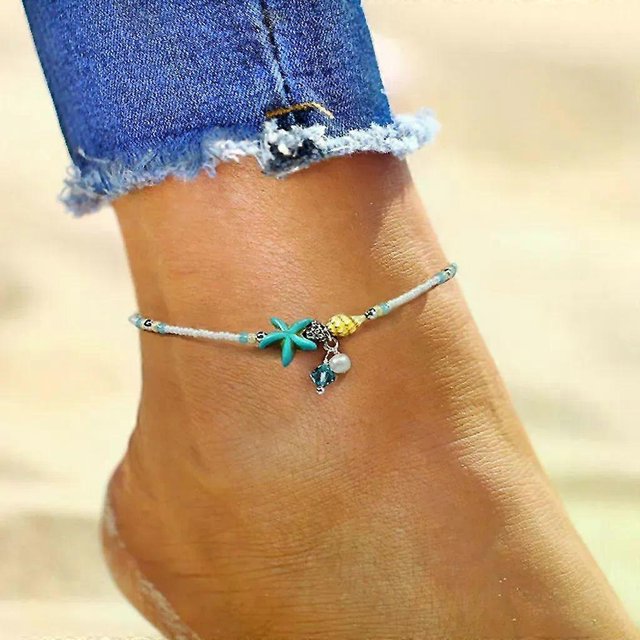 Anklet "Starfish" Anklet Foot Chain - Modern Precious Jewelry Turquoise Noble NEW