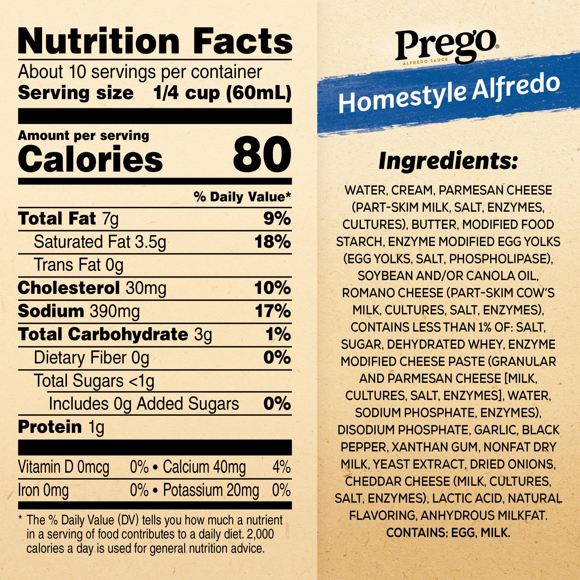 (3 pack) Prego Homestyle Alfredo Pasta Sauce, 22 oz Jar